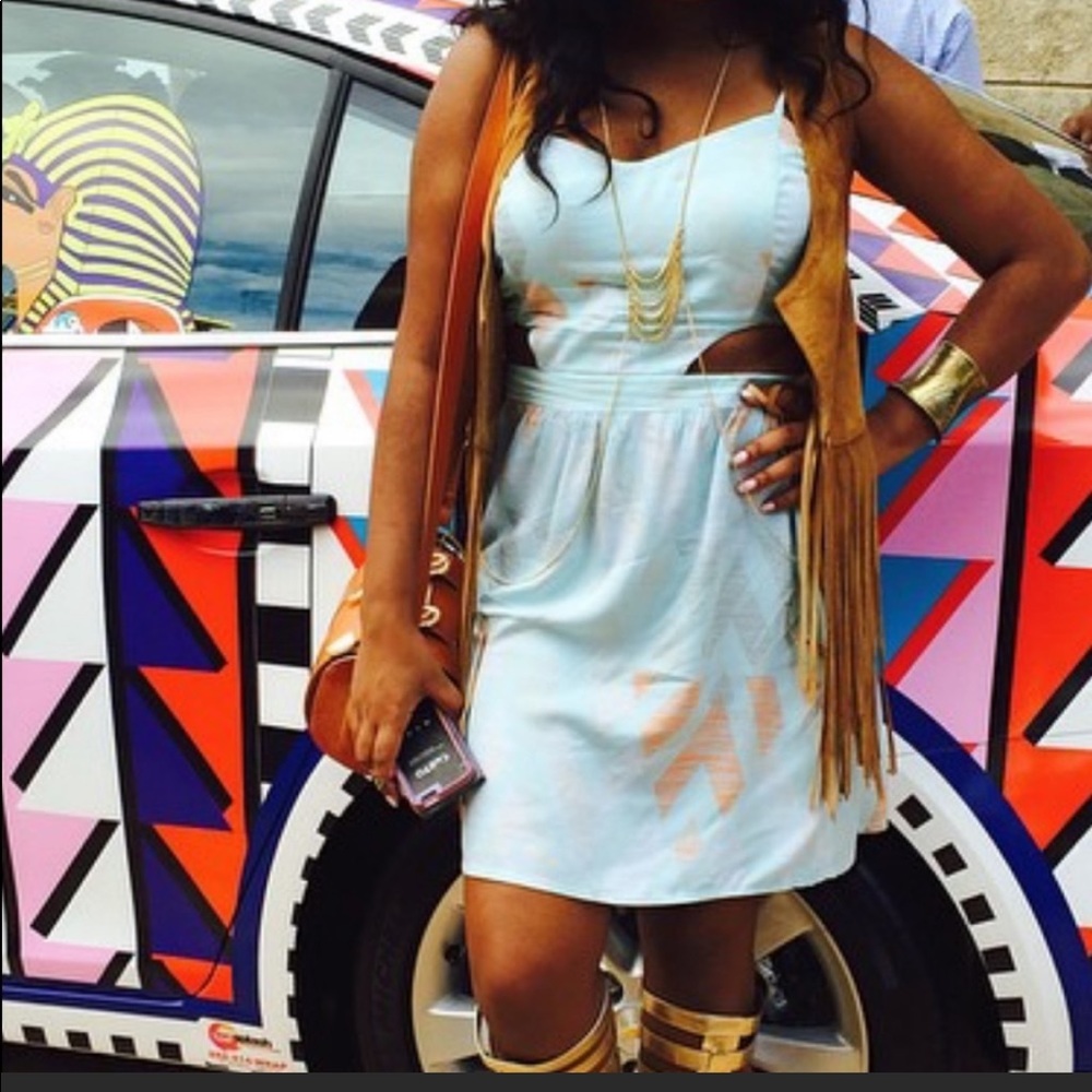 Cut out Dress with tribal print